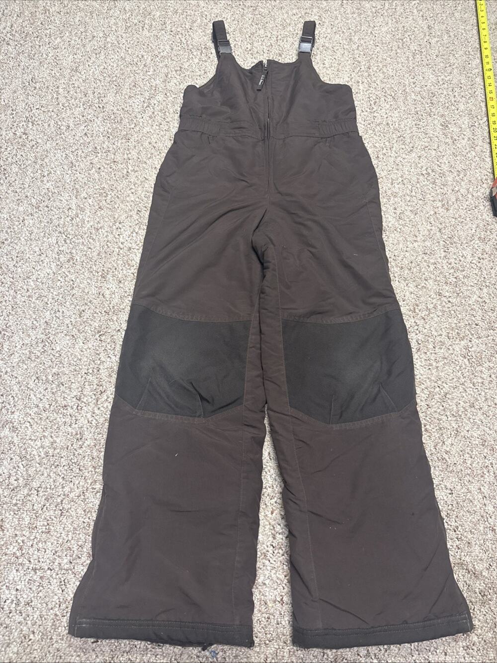 L.L.Bean Youth 14 Insulated Snow Bib Pants Brown Kids Ski Snowboard Winter